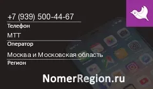 Кто звонил с 9395004467 - регион и оператор